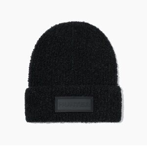 HUNTER Tonal Patch Beanie in Black Style# HR10096 NWT